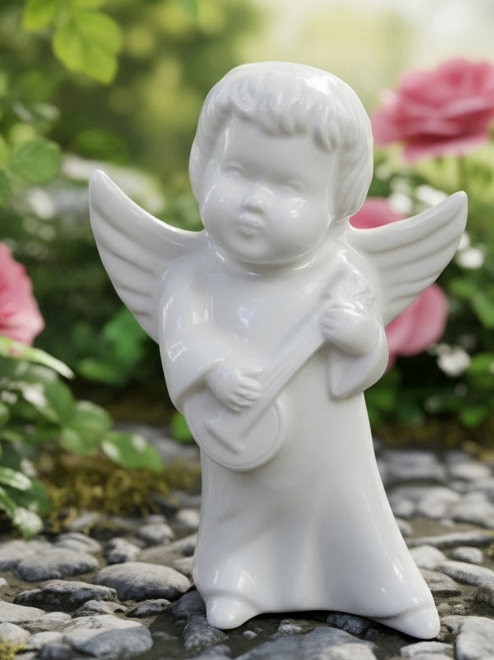 Vintage made in Brazil angel with mandolin